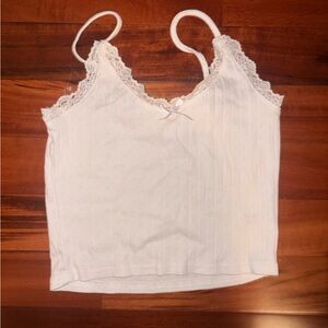 ✨3/$30✨ Lace-Trim Cami Tank Top - White